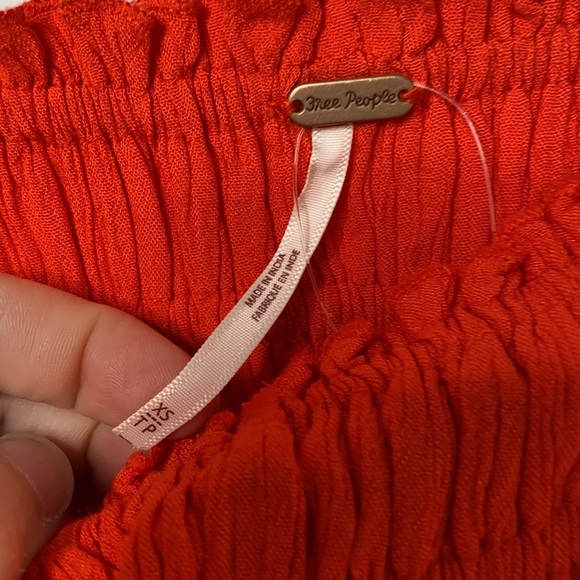 Free People Hooked On You Skirt Ruffle Red NWT XS - Picture 5 of 8